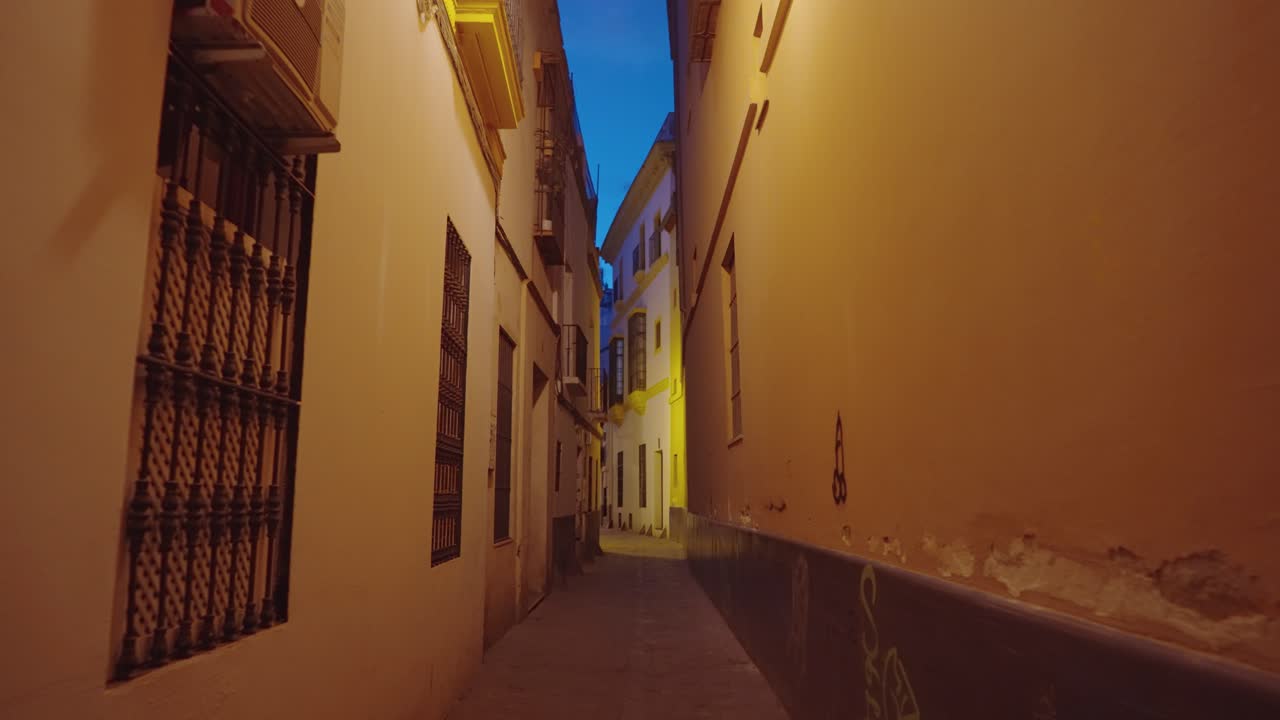 Nighttime Alleyway in European City