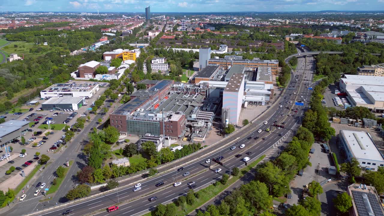 Aerial View of Cityscape with Roads and Buildings