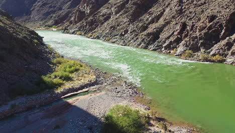 the amazing colorado river at the bottom of the grand canyon in arizona