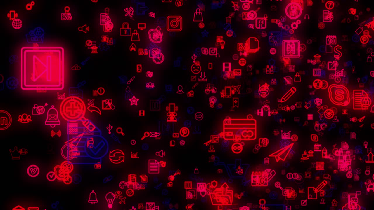 Ícones Digitais Abstratos Representando Conectividade Global