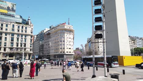panoramic of buenos aires, city travel landmark, obelisk monument, 9 de julio avenue, traffic of argentina