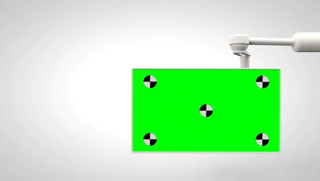 el brazo robótico blanco y la pantalla verde móvil