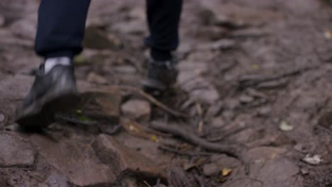 hiking on a rocky trail