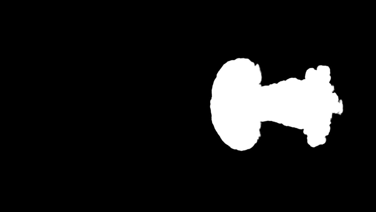 알파 채널과 함께 검은 바탕에 현실적인 고립된 불꽃 폭발 폭발