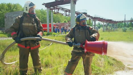 firefighters in training