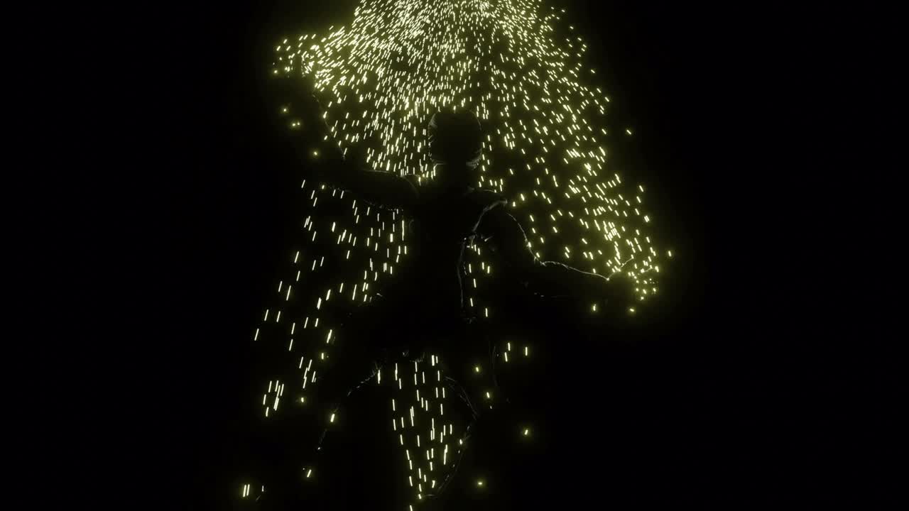 남자 또는 여자가 아무데도 떨어지는 악몽의 추상적 인 시각화,  없이 루프, 디자인, 반이는 이야기와 함께 떨어지는 인간의 실루과 함께 나쁜 꿈.