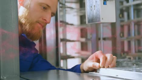 animation of dna strand spinning over male scientist