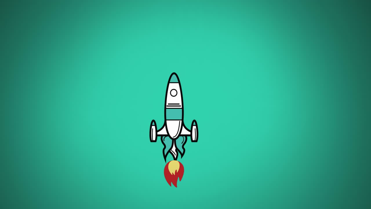 Rocket icon against green background