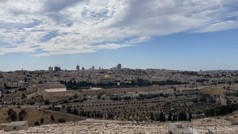 summer day time lapse of jerusalem, israel mount of olives