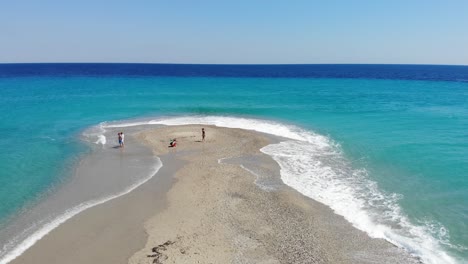 the famous head of the beautiful and wonderful beach of possidi, halkidiki, greece