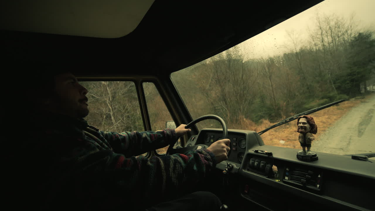 Rainy Road Trip in a Van
