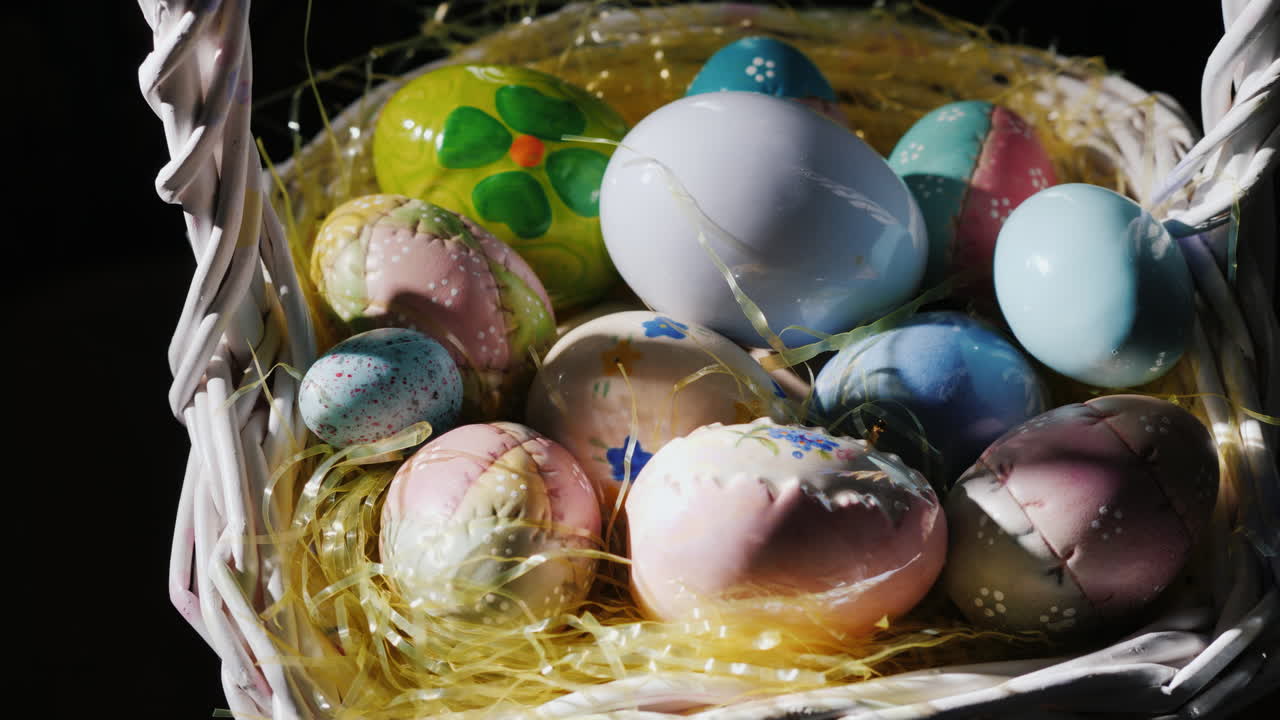 Basket With Decorative Easter Eggs 11