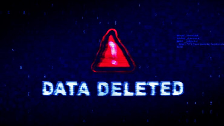 Data Deleted Text Digital Noise Twitch Glitch Distortion Effect Error Loop Animation.