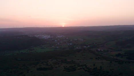 Antenne:-Algarve-Landschaft-Während-Des-Sonnenuntergangs