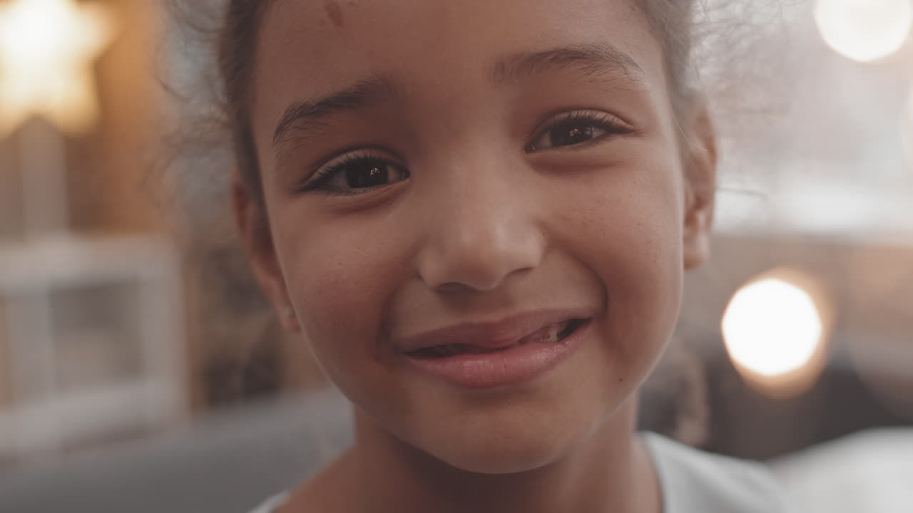 Portrait of Mixed-Race Girl Smiling