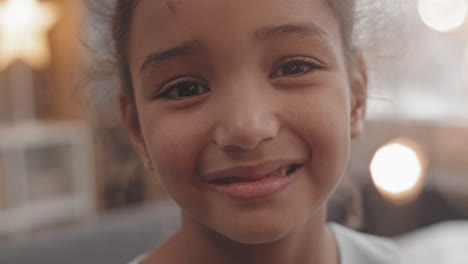 portrait of mixed-race girl smiling