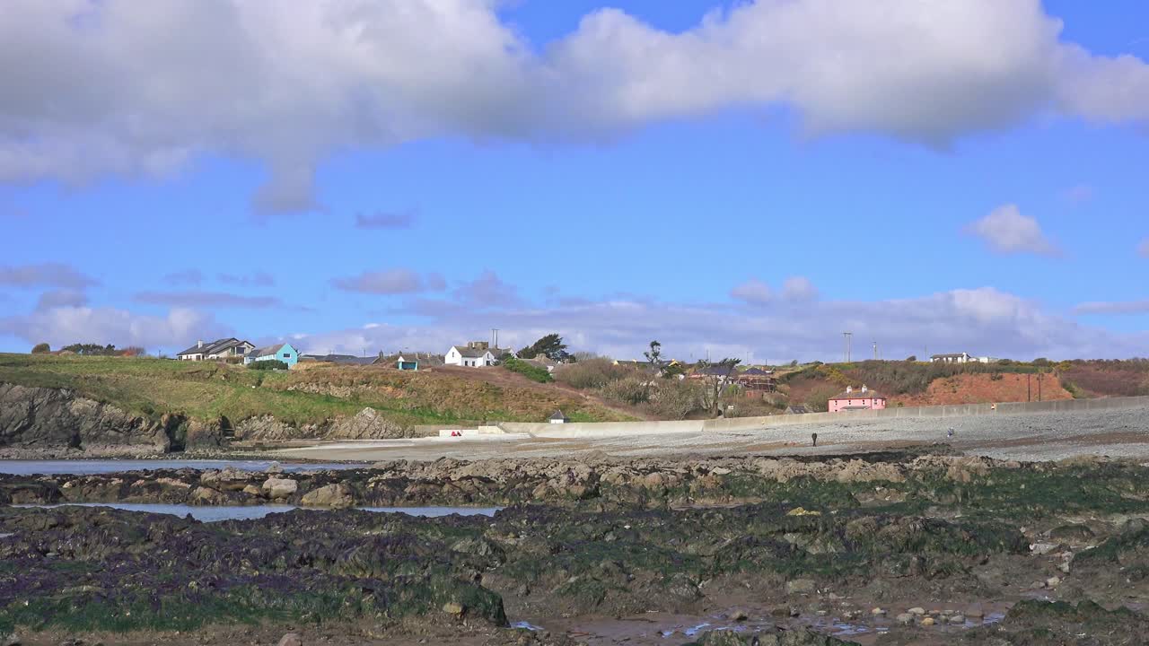 Ireland Epic Locations Annestown Copper Coast Waterford at very low tide revealing rocky shore