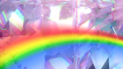 la animación del arco iris sobre el movimiento del cristal.