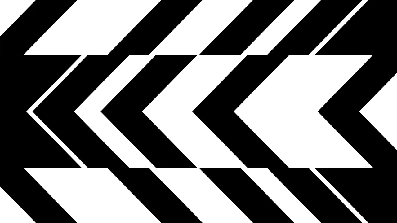 Animazione astratta di forme geometriche a chevron in bianco e nero