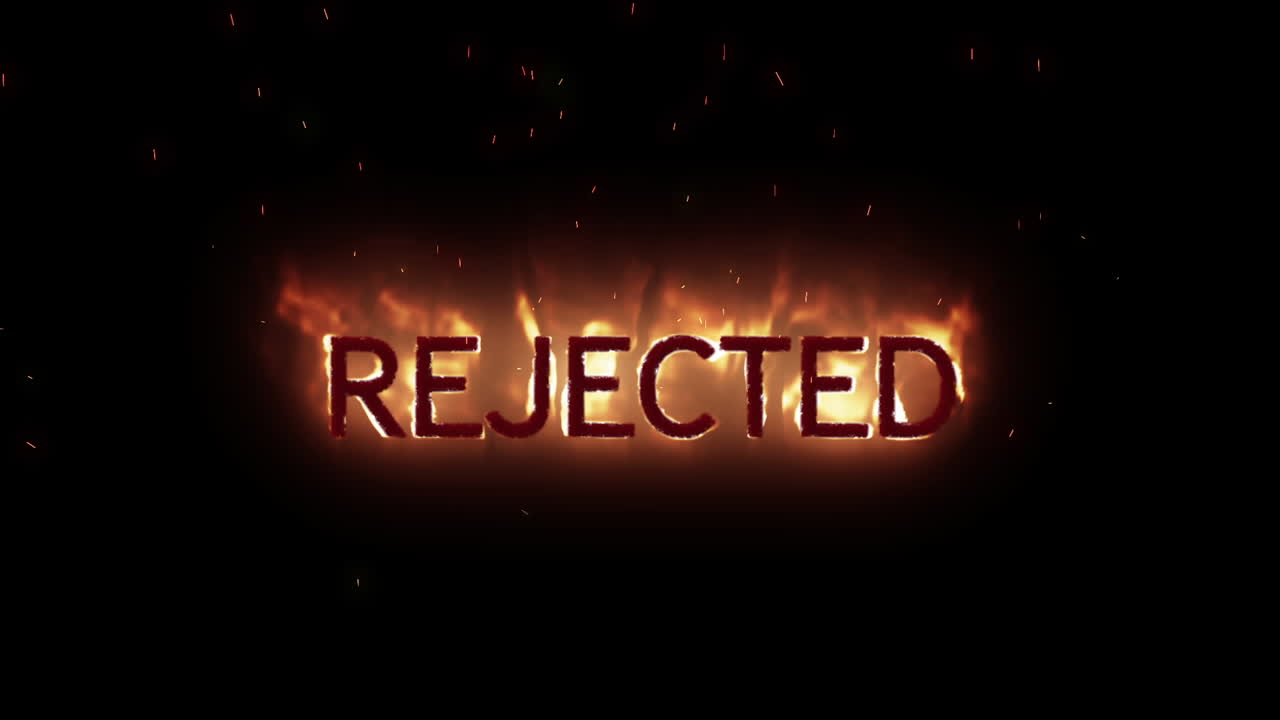 불에 나타나는 거부된 텍스트