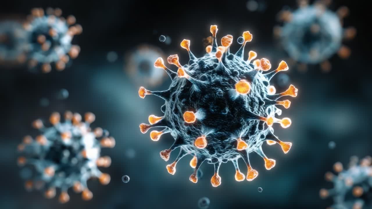 Detailed Visualization of Viral Particles: An Intricate Look at the Structure and Dynamics of Pathogenic Cells Under Scientific Observation