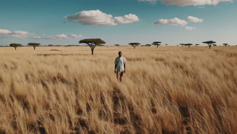 african man in the savanna