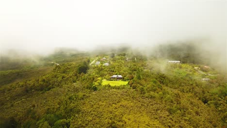 Aerial-View-From-Above-of-Millerton-Town-in-New-Zealand---Panning-Shot