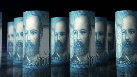 pesos chilenos billetes de dinero rodillos de bucle sin costuras