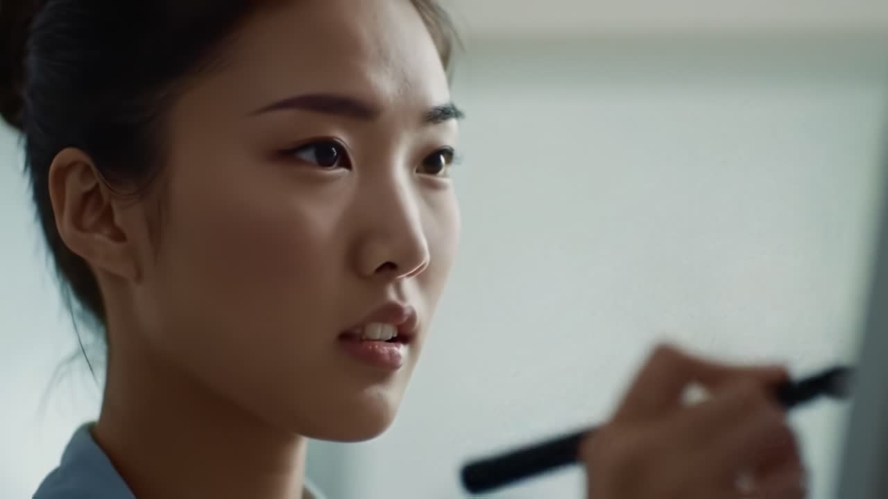 A Thoughtful Reflection: Capturing a Moment of Introspection in a Close-Up on a Young Woman's Face as She Engages Deeply with Her Thoughts