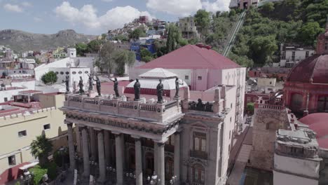 aerial view of the juarez theater in guanajuato