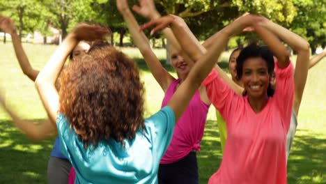 zumba class dancing in the park