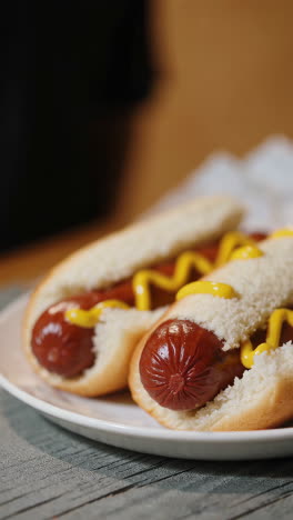 preparing hot dogs