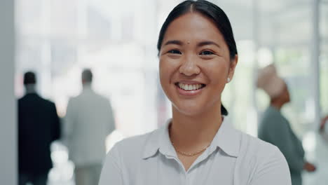 Business,-face-and-asian-woman-in-office
