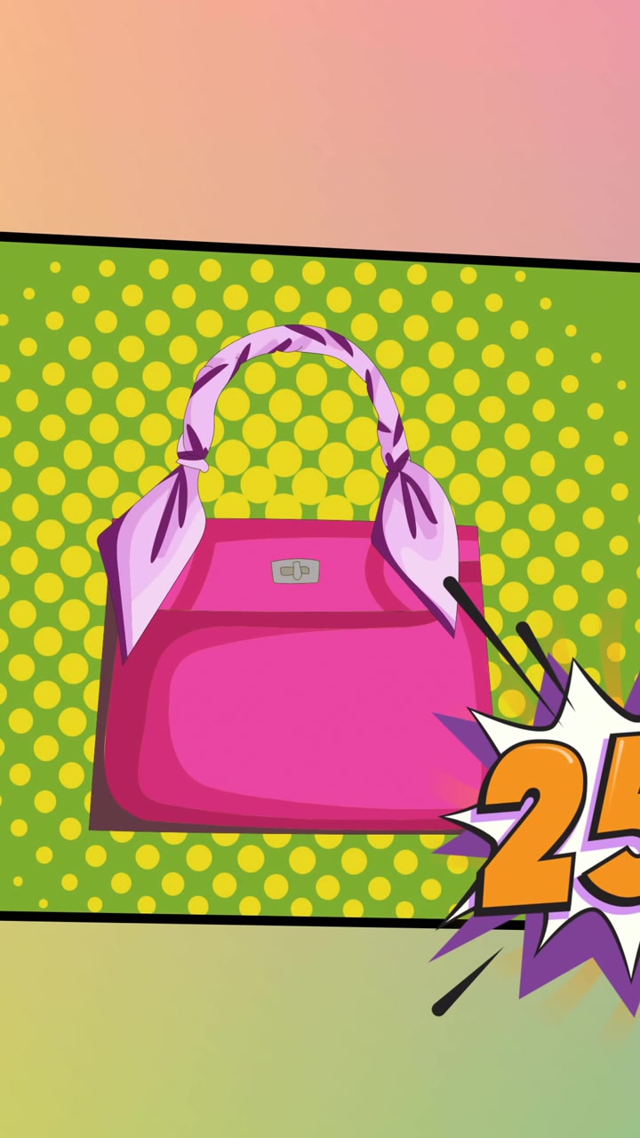 Animazione di borsa su sfondo colorato