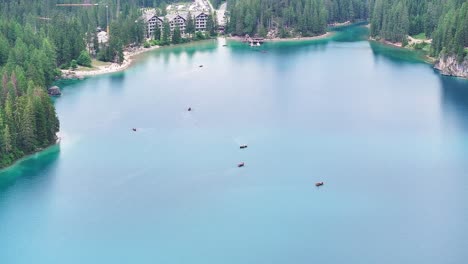 Manor-view-of-Pragser-Wildsee-private-lake-Italy-aerial