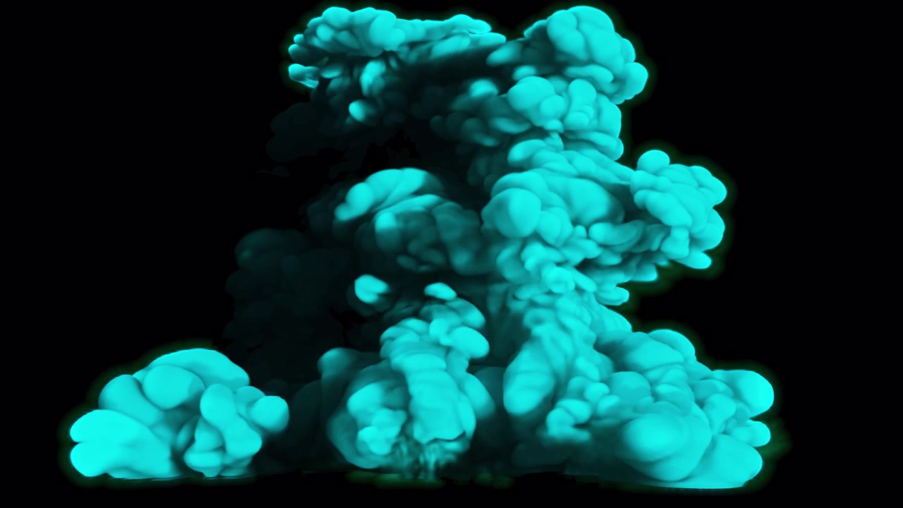 Explosion d'encre cyan vibrante