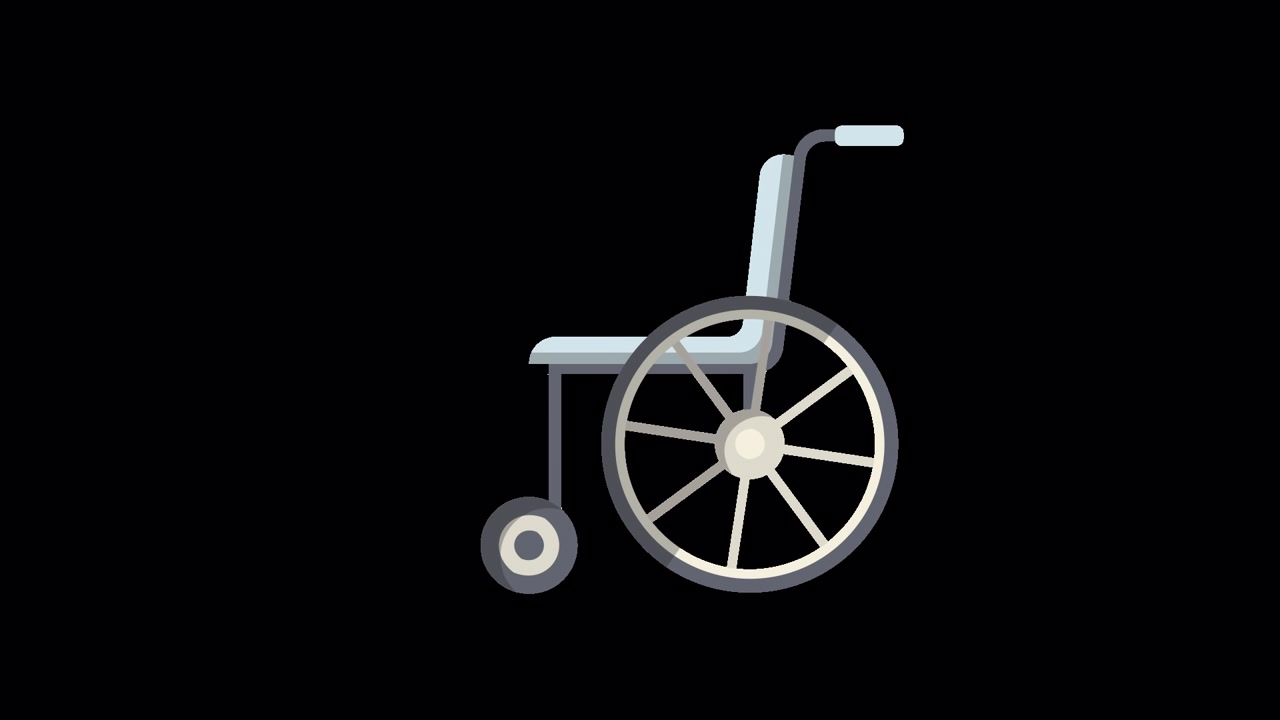 Animated Wheelchair Assembling and Shrinking with Alpha Channel