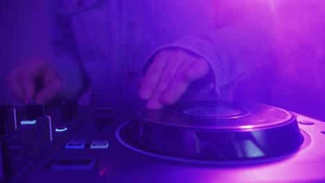 dj performance with colorful lighting