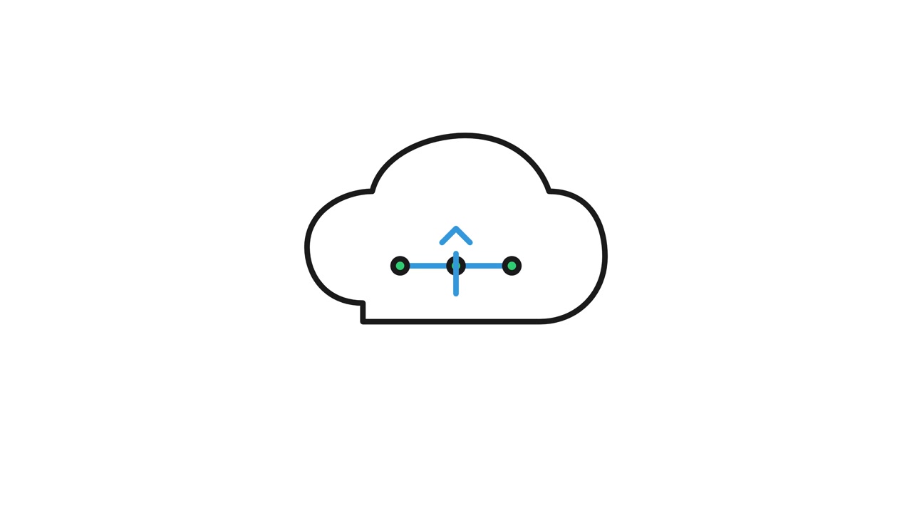 Animated Cloud Icon with Upload Symbol Drawing
