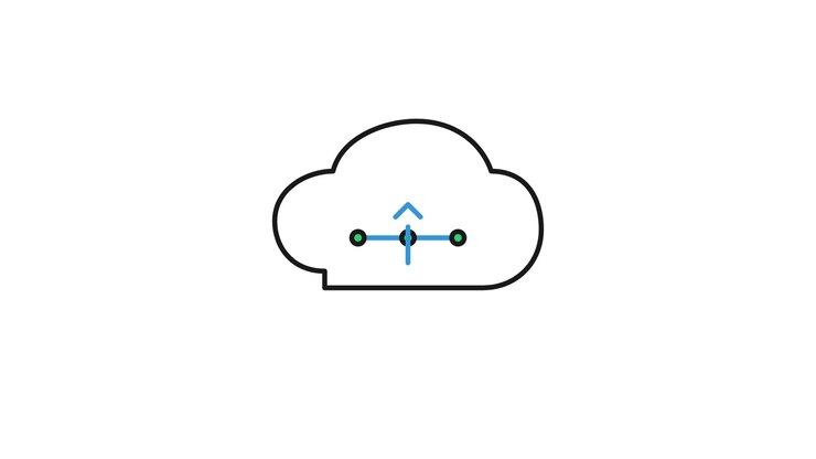 Animeret skyikon med tegning af upload-symbol