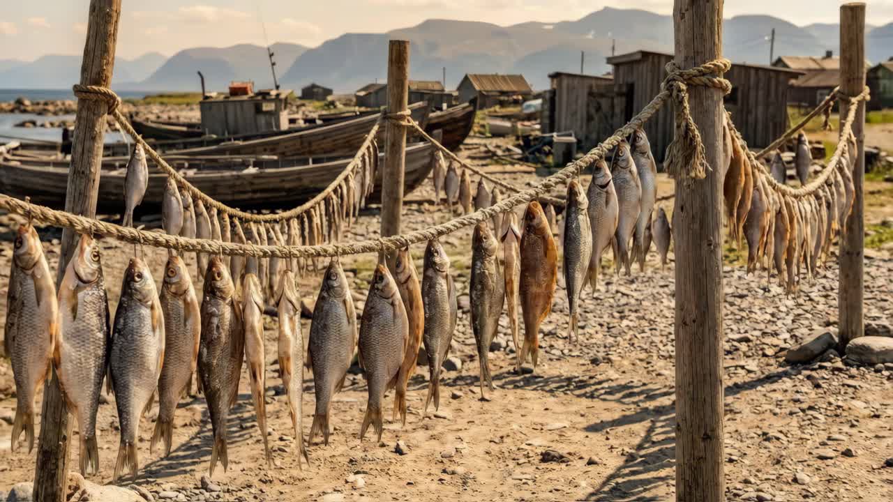 Dried Fish in a Coastal Village