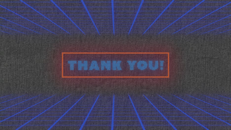 animation of thank you text over grid on dark background