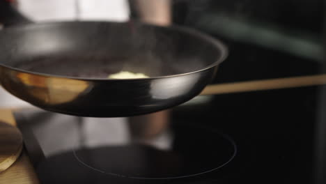 cooking in a frying pan