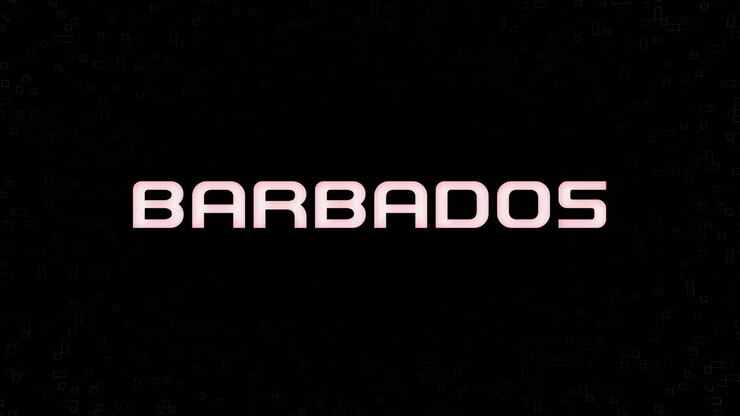 Grafica animata BARBADOS elettrificata e lampeggiante in bianco, giallo e nero