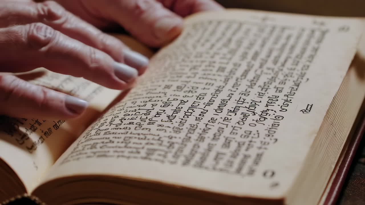 Person Reading an Antique Book