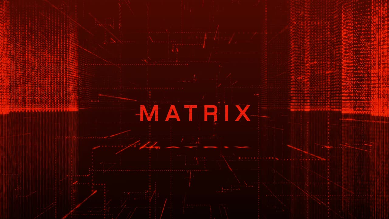 추상적인 디지털 매트릭스 메타버스 사이버 시티 배경