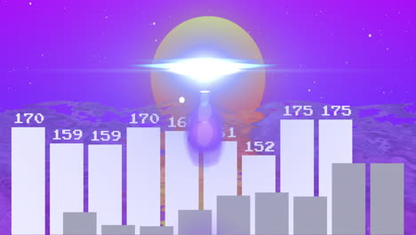 animación del procesamiento de datos sobre números y estadísticas