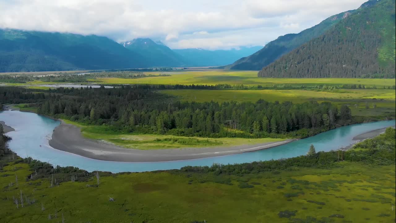 4K Video of Snowcapped Mountains near Turnagain Arm, AK at 400x Speed