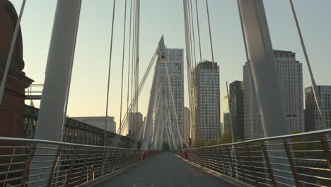 london lockdown golden jubilee bridge by charing cross empty in covid pandemic