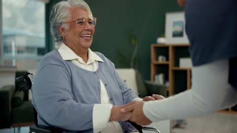elderly woman receiving caregiver support